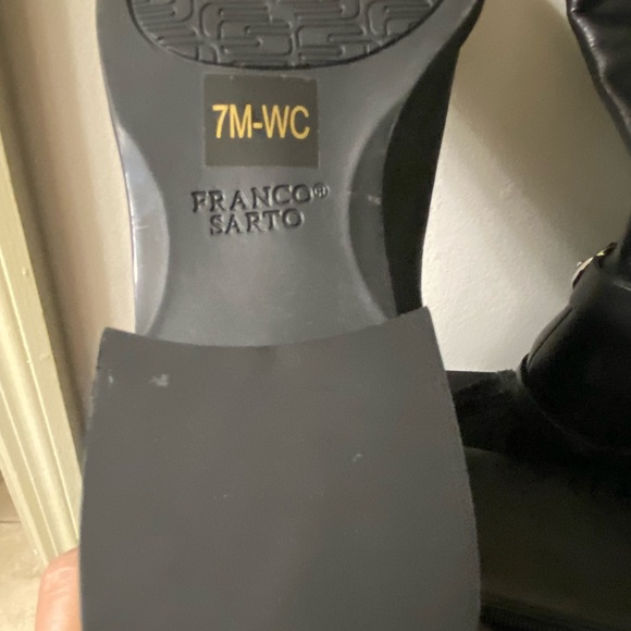 Beautiful  Franco Sarto Leather Boots Carlota with Silver Wide Calf NWOT - Picture 8 of 11